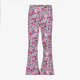 Meisjes flared legging met bloemenprint roze
