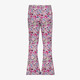 Meisjes flared legging met bloemenprint roze