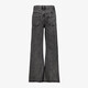 Meisjes wide leg jeans donkergrijs