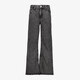 Meisjes wide leg jeans donkergrijs