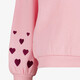 Meisjes sweater met hartjes mouwen roze