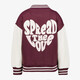 Meisjes baseball vest bordeaux wit