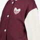 Meisjes baseball vest bordeaux wit