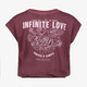 Cropped meisjes T-shirt met backprint bordeaux
