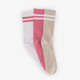 3-pack dames sportsokken roze beige