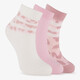 3 meisjes sokken roze wit