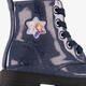 Meisjes veterboots met glitters blauw