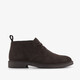Suède heren veterschoenen donkerbruin