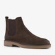 Suède heren Chelsea boots donkerbruin