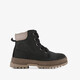 Leren jongens veterboots zwart