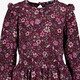 Meisjes jurk met ruches en bloemenprint paars