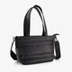 Dames doorgestikte schoudertas zwart