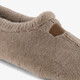 Thuis dames pantoffels van imitatiebont beige