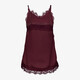 Dames singlet met kant bordeaux rood