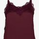 Dames singlet met kant bordeaux rood