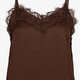 Dames singlet met kant donkerbruin