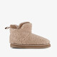 Gevoerde dames teddy pantoffels beige