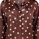 Dames blouse met witte stippen bruin