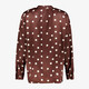 Dames blouse met witte stippen bruin