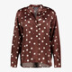 Dames blouse met witte stippen bruin