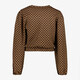 Cropped meisjes sweater met print bruin