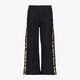 Meisjes broek met panterprint biezen zwart