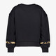 Meisjes sweater met panterprint details zwart