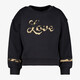 TwoDay meisjes sweater met panterprint details zwart