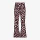 Flared meisjes broek met bloemenprint zwart roze