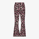 Flared meisjes broek met bloemenprint zwart roze