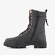Leren meisjes veterboots zwart