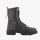 Leren meisjes veterboots zwart