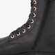 Leren meisjes veterboots zwart