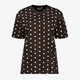 Dames T-shirt met polkadots bruin