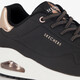 Uno-Shimmer Away dames sneakers zwart wit