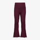 Flared meisjes broek met ribstructuur bordeauxrood