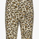 Flared meisjes broek met panterprint beige