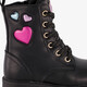 Meisjes veterboots met hartjes zwart