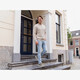 Ribgebreide heren trui beige