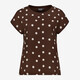 Dames T-shirt met stippen bruin wit