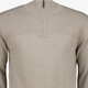Heren trui met korte rits beige