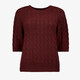 Gebreide dames trui met halflange mouwen rood