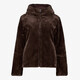 Reversible dames winterjas met imitatiebont bruin