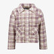 Geruit meisjes teddy shacket beige paars