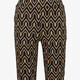 Flared dames broek met grafisch print zwart bruin