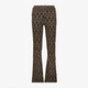 Flared dames broek met grafisch print zwart bruin