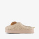 Dames teddy instap pantoffels met croissaint beige