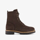 Leren dames veterboots donkerbruin