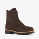 Leren dames veterboots donkerbruin