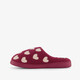Dames teddy pantoffels met hartjes roze